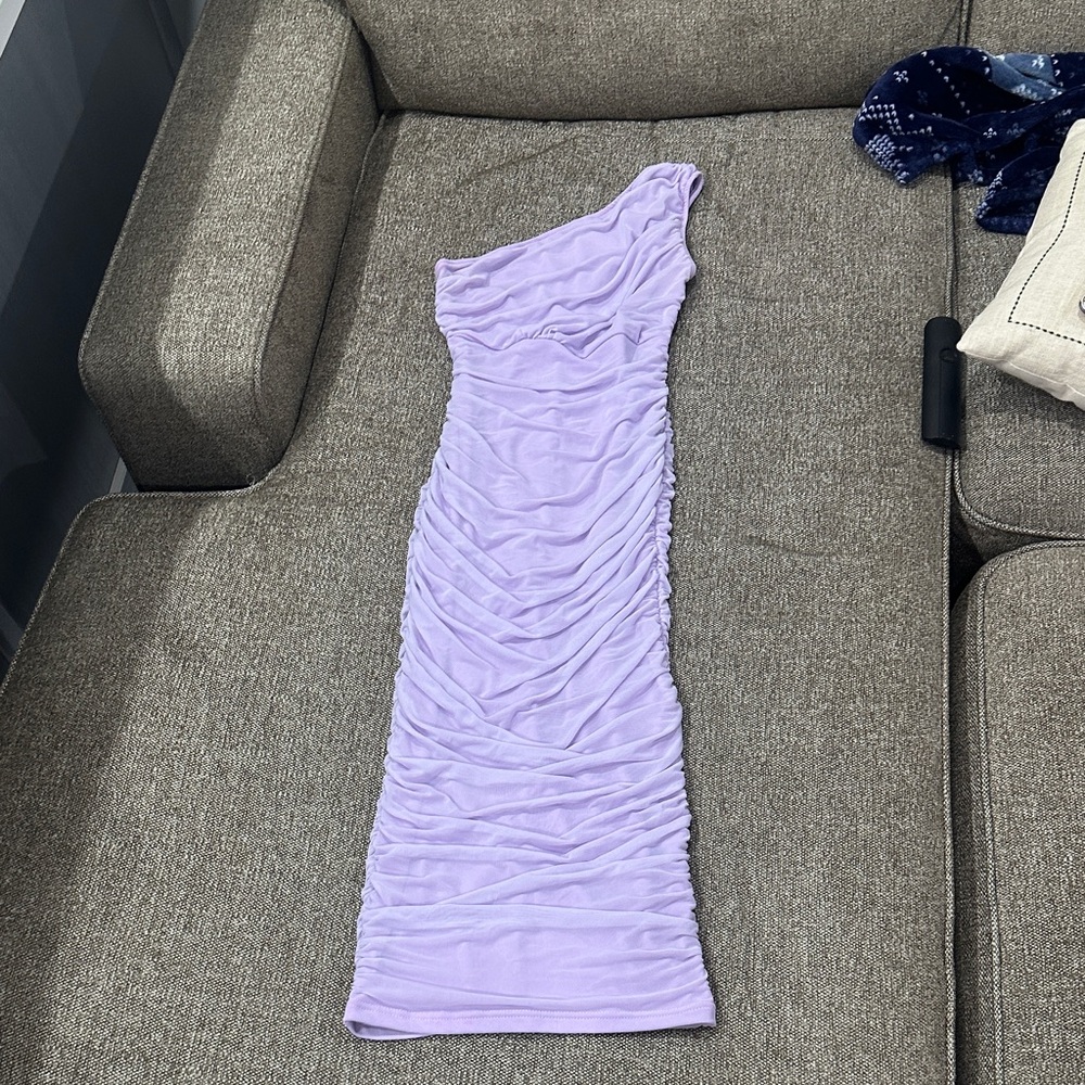 Amazon One-Shoulder Lavender Dress